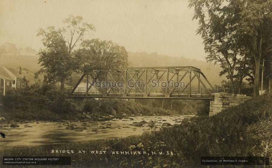 Postcard: Bridge at West Henniker, New Hampshire